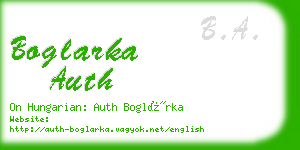 boglarka auth business card